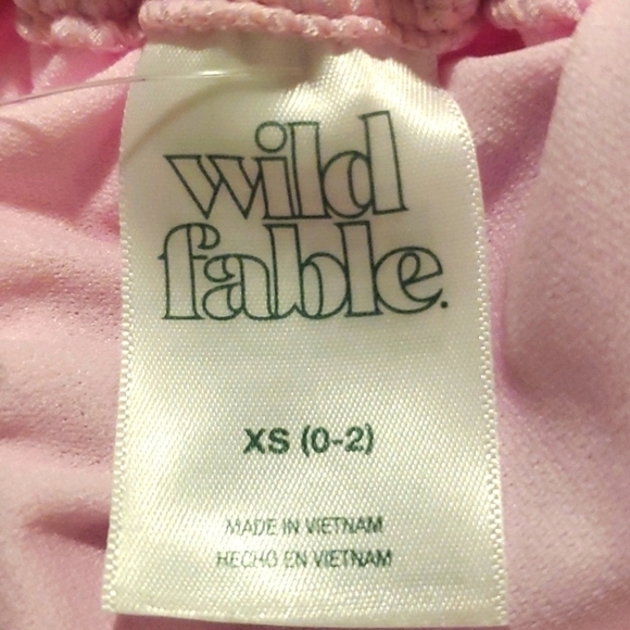 Wild Fable Pink Swim‎ Top Triangle Bikini Top String Tie XS - Picture 3 of 6